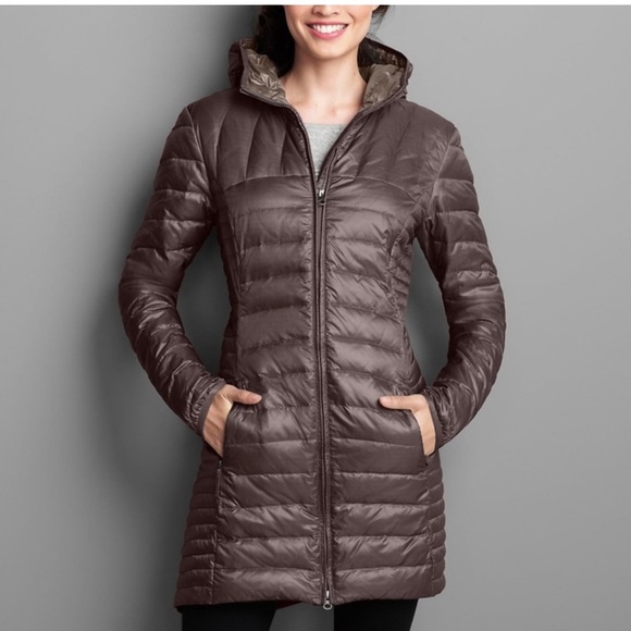 Eddie Bauer Jackets & Blazers - Eddie Bauer Womens Deep Plum Astoria Hooded Down Parka